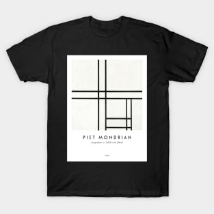 Composition in White and Black with text T-Shirt